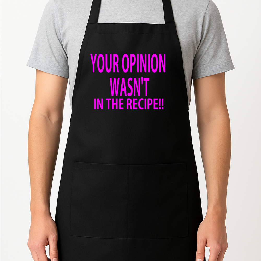 Your Opinion Wasn't in the Recipe!! Apron Gift Present Barbeque