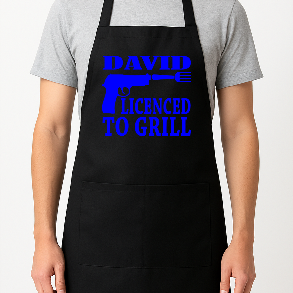 Licenced to Grill Personalised Apron Gift Present Barbeque