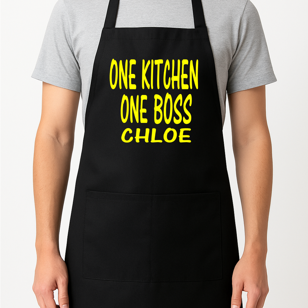 One Kitchen One Boss Personalised Apron Gift Present Barbeque
