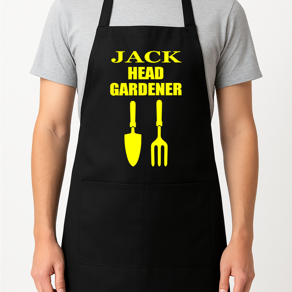 Head Gardener Personalised Apron Gift Present Barbeque