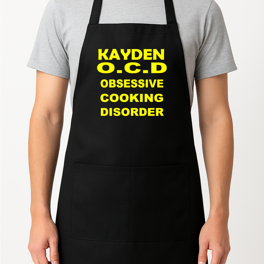 O.C.D. Obsessive Cooking Personalised Apron Gift Present Barbeque