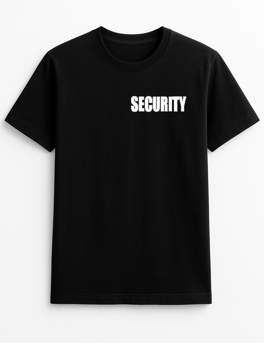 Security T-Shirt – Professional Guard Uniform Tee | Durable & Comfortable (Front & Back) Black