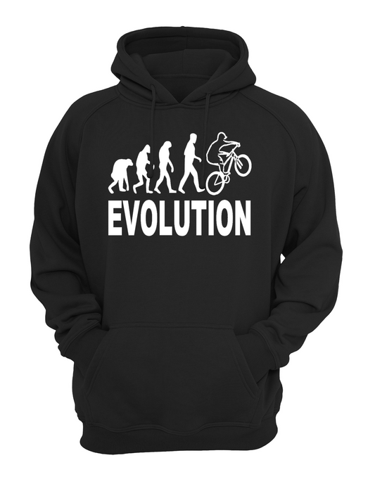 Mountain Bike Evolution Humorous Slogan Unisex Casual Hoody, Sweatshirt, Sweat Black, Grey