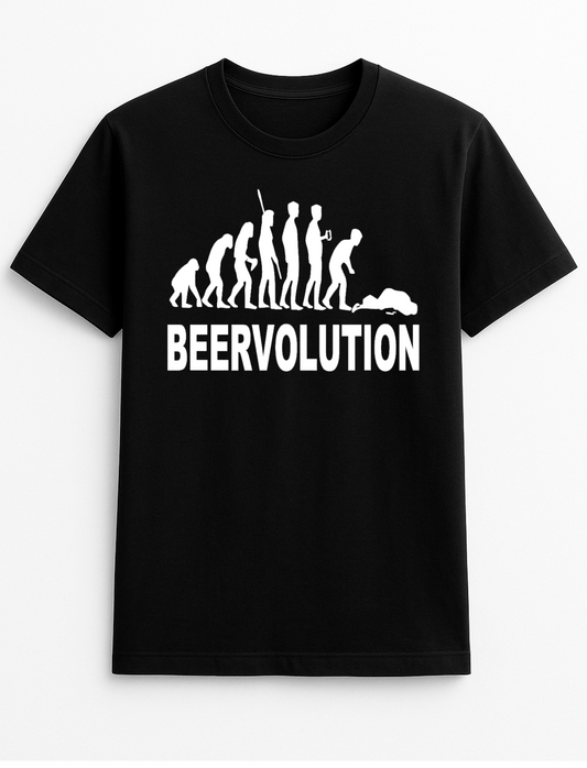 Beervolution Beer Humorous Funny Personalised Slogan Unisex T-Shirt Gift Black