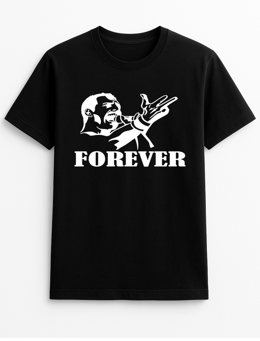 Freddie MERC Forever Slogan Personalised Colours Unisex Icon T-Shirt Gift Black