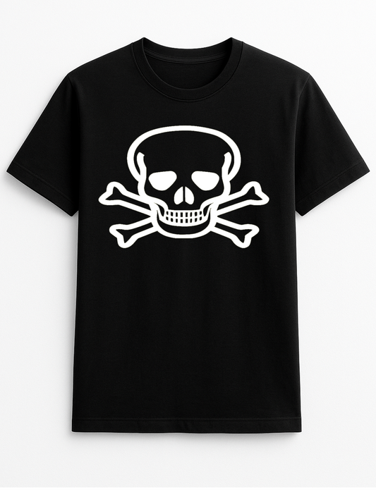 Skull & Crossbones Pirate Slogan Personalised Colours Unisex T-Shirt Gift Black