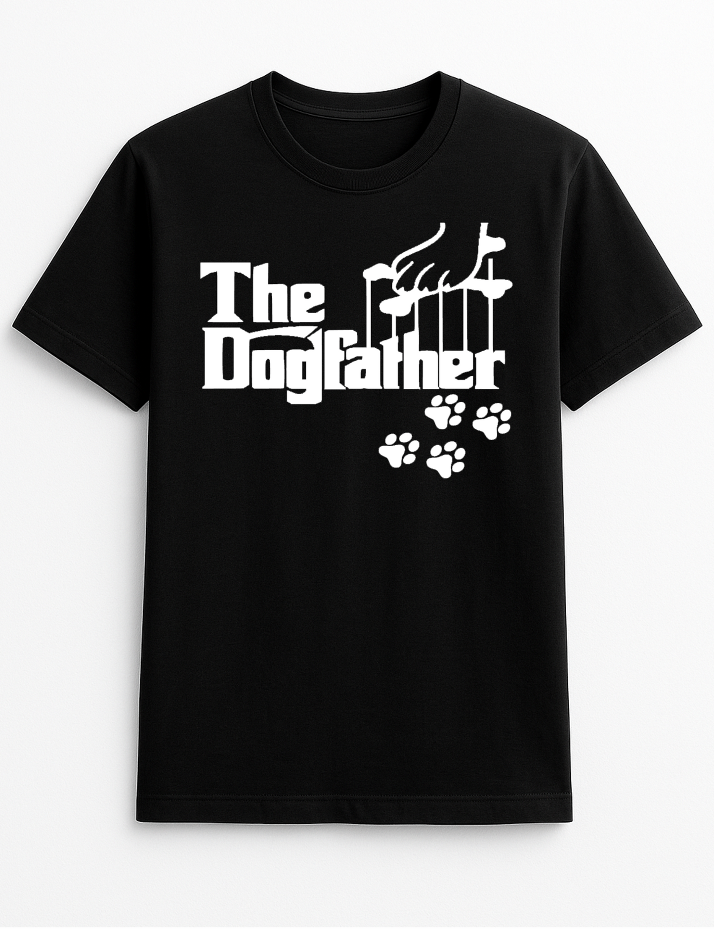 The Dogfather Humorous Funny Novelty Personalised Colours Slogan Unisex T-Shirt Top Tee Gift Black