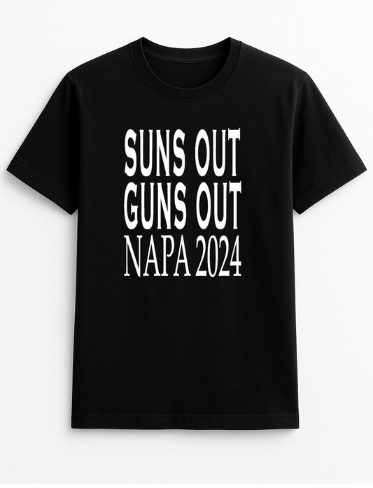 Suns Out Guns Out Personalised Your Destination and Year Customised Slogan T-Shirt Gift