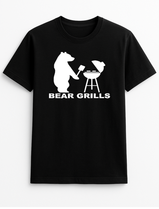 Bear Grills Humorous Funny Personalised Slogan Unisex T-Shirt Gift Black