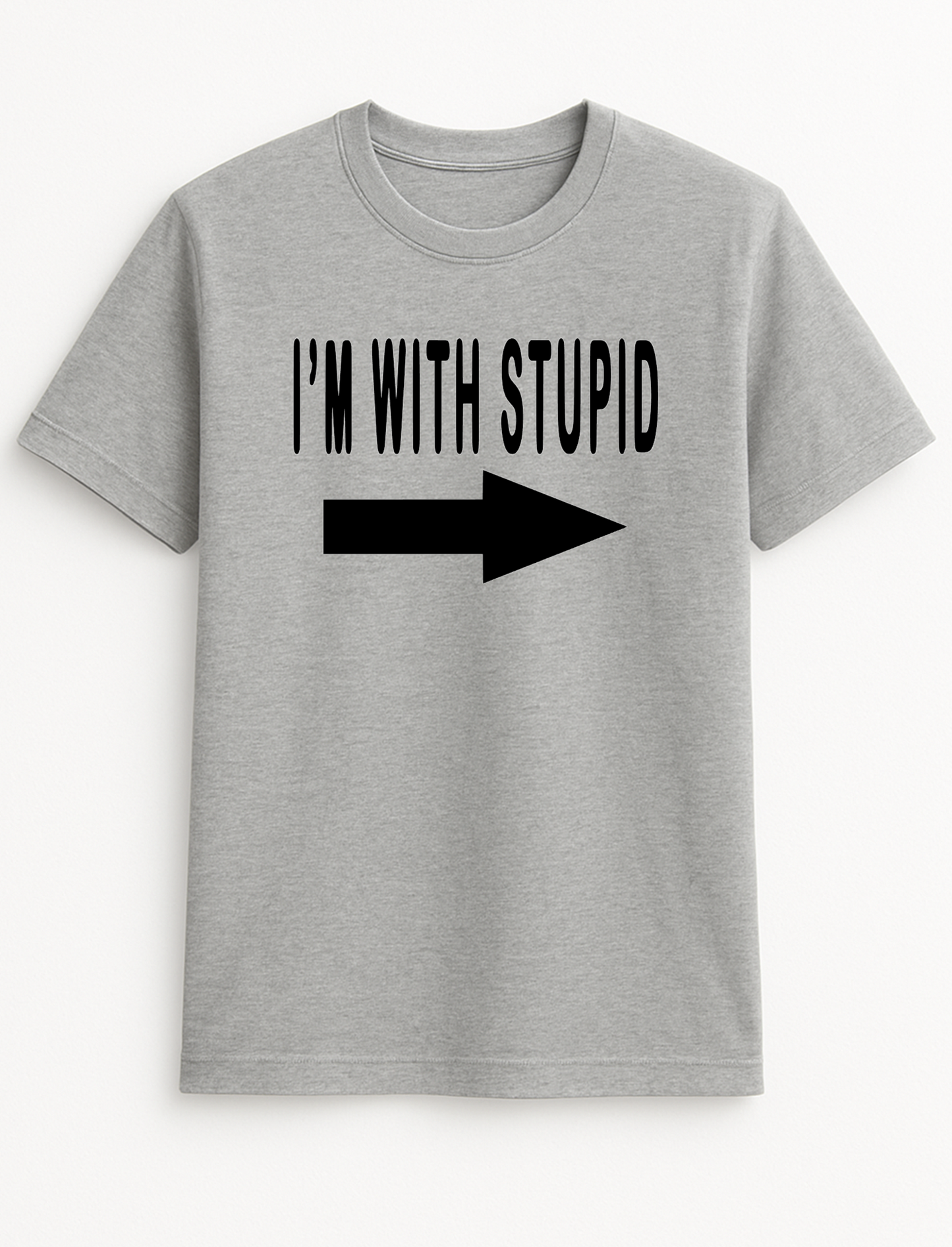 I'm with Stupid Humorous Funny Slogan Personalised Colours Unisex T-Shirt Gift Black