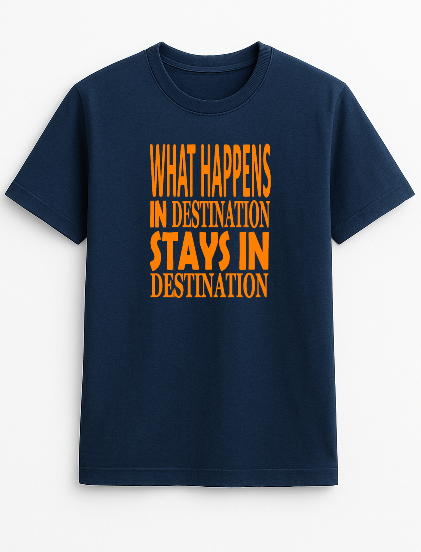 What Happens in Stays in Personalised Name Your Town Chosen Destination Customised Slogan T-Shirt Gift
