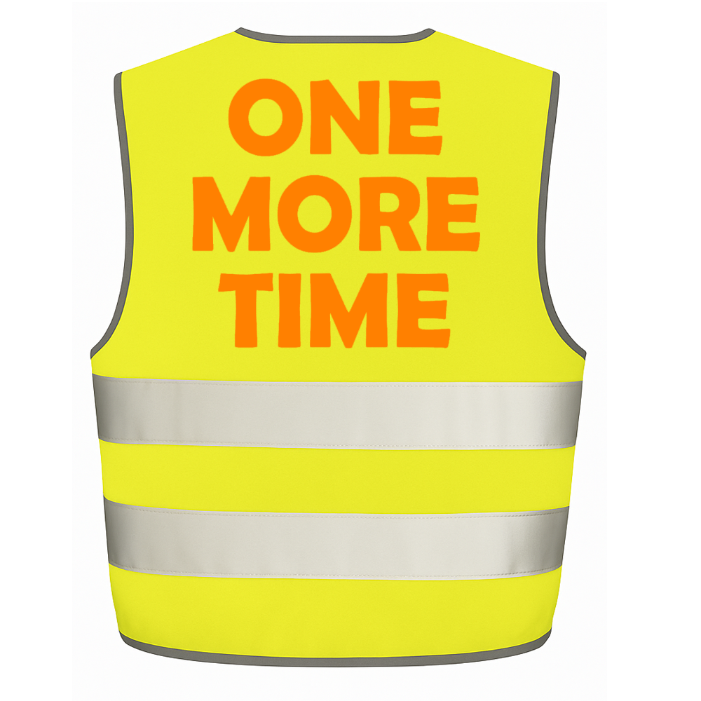 One More Time - Viggo Venn printed Hi Visibility vest BGT - Britains Got Talent