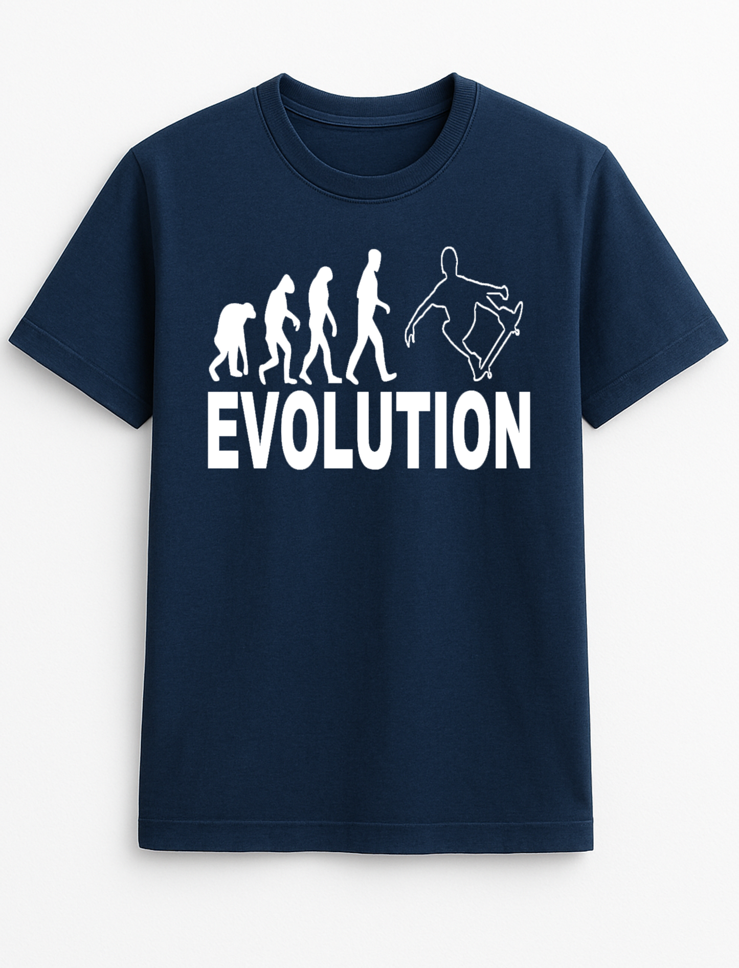 Evolution Skateboard Humorous Funny Slogan Personalised Colours Unisex T-Shirt Gift Black