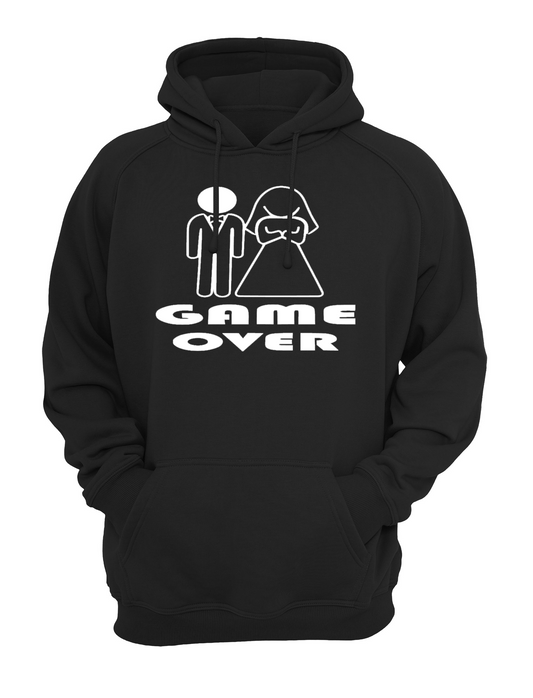 Game Over Unisex Casual Hoody, Sweatshirt, Sweat Black, Grey