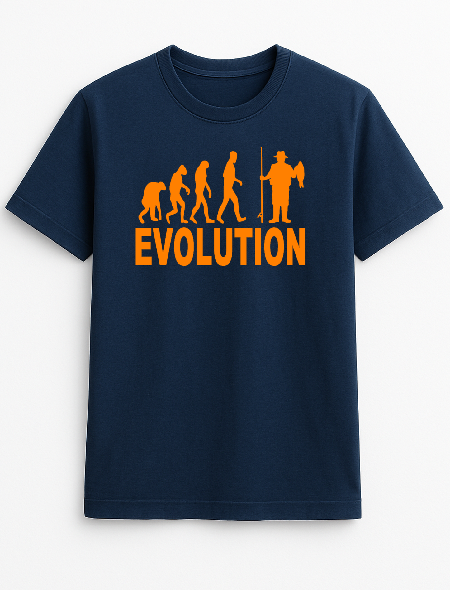 Evolution Fishing Humorous Funny Slogan Personalised Colours Unisex T-Shirt Gift Black