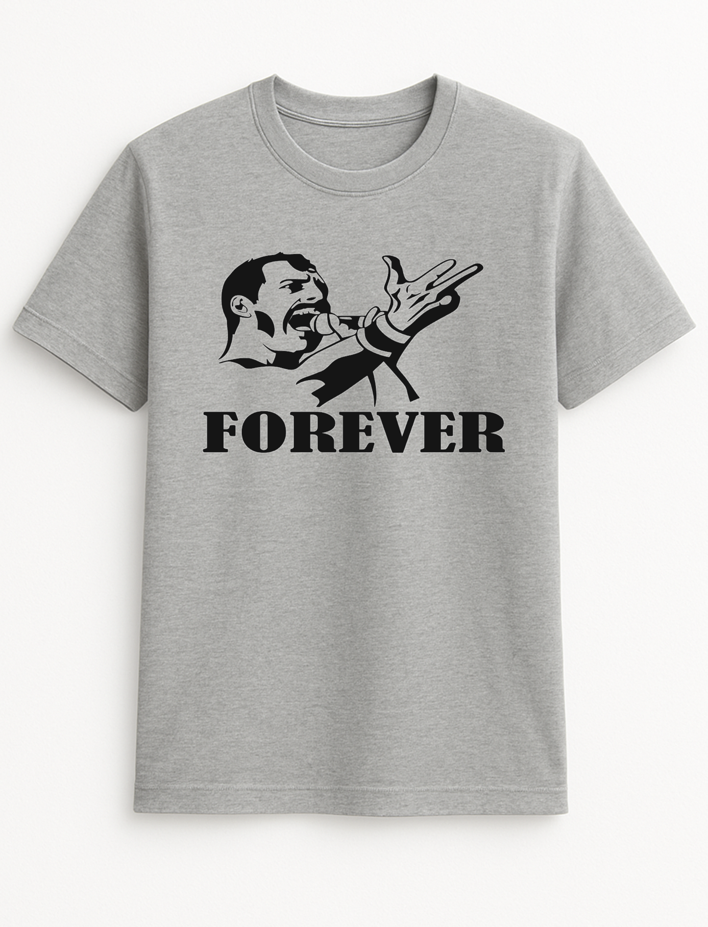 Freddie MERC Forever Slogan Personalised Colours Unisex Icon T-Shirt Gift Black