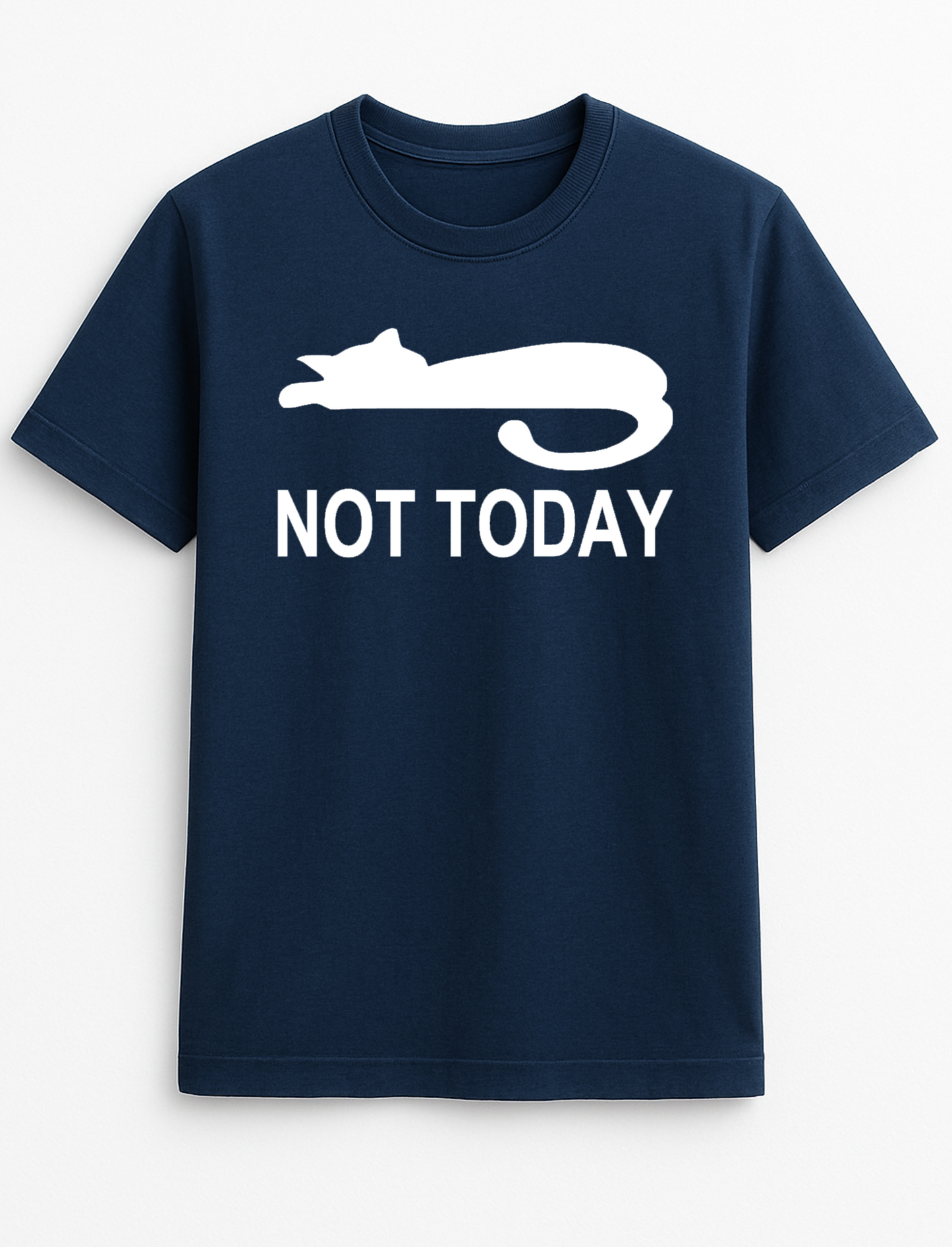 Not Today Cat Humorous Funny Slogan Personalised Colours Unisex T-Shirt Gift Black