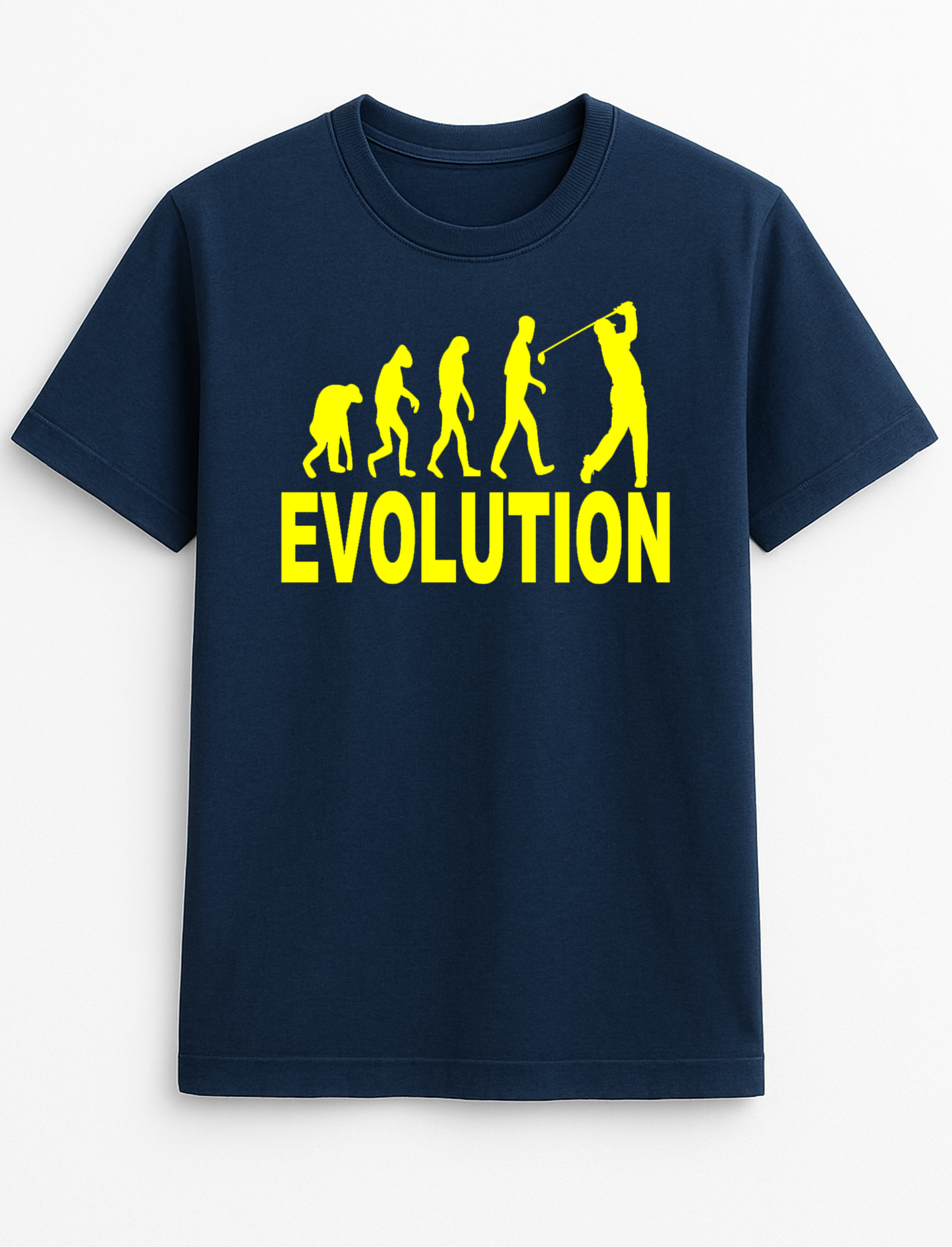 Evolution Golf Humorous Funny Slogan Personalised Colours Unisex T-Shirt Gift Black