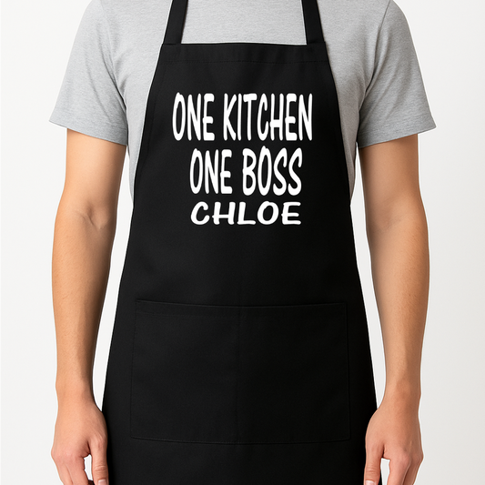 One Kitchen One Boss Personalised Apron Gift Present Barbeque