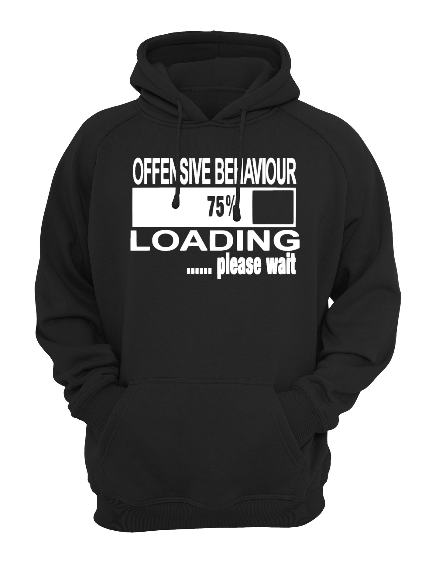 Offensive Behaviour Loading Slogan Unisex Casual Hoody, Sweatshirt, Sweat Black, Grey