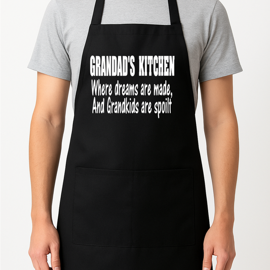 Grandad's Kitchen Apron Gift Present Barbeque Grandpa Granda Pops