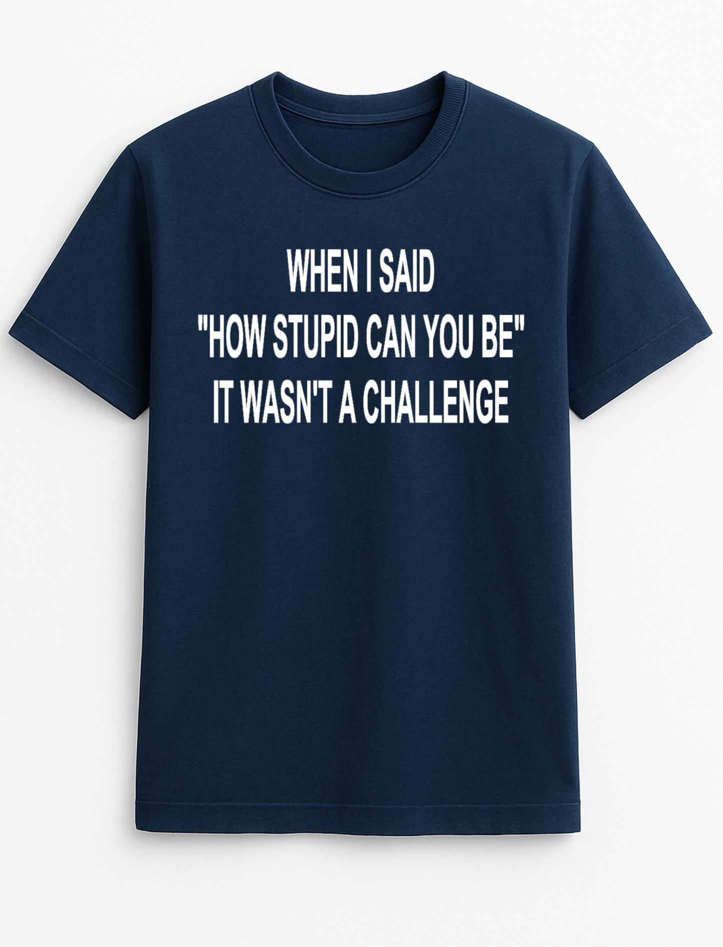 When I Said How Stupid Can You Be it Wasn't a Challenge Funny Humourous Slogan Personalised Colours Unisex T-Shirt Gift Black