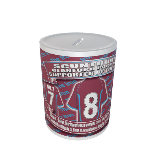 Scunthorpe Football Shirt Ceramic Money Box Gift