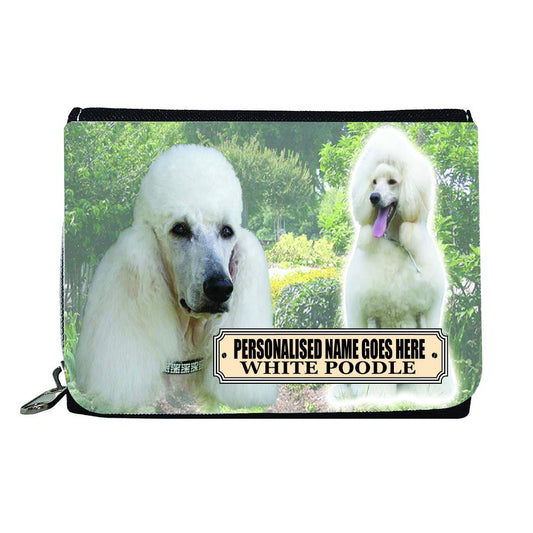 White Poodle Personalised Dog Breed Gift Purse
