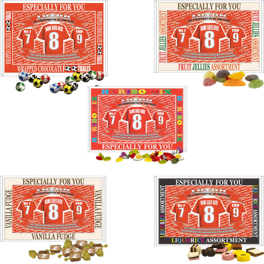 Luton Football Shirt Personalised Gift Boxed Sweets Variety