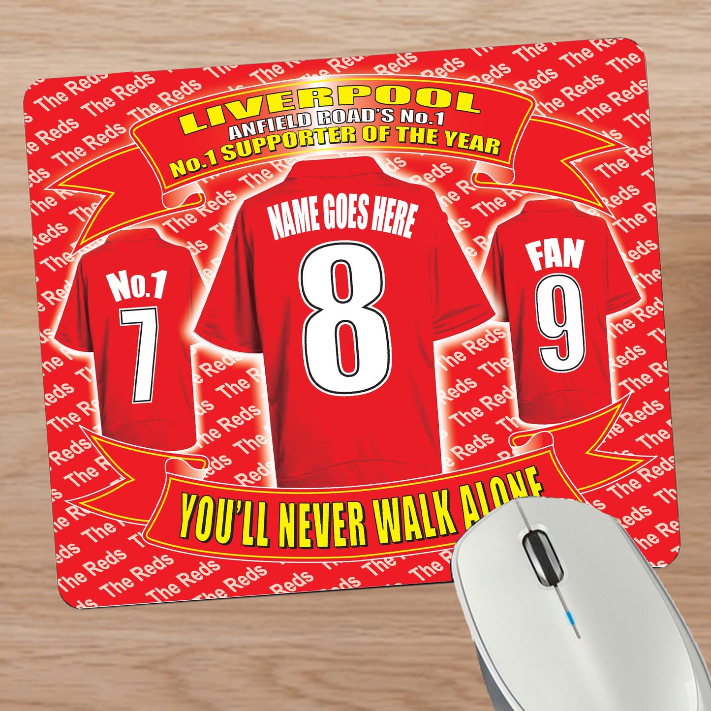 Liverpool Personalised Football Shirt Mouse Mat Gift