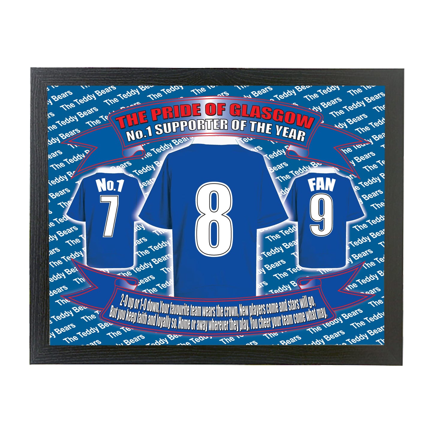 Glasgow The Teddy Bears Football Shirt Lap Tray Gift
