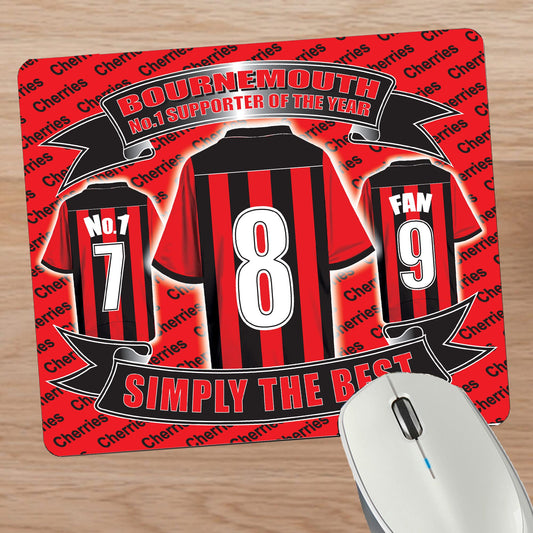 Bournemouth Football Shirt Mouse Mat Gift