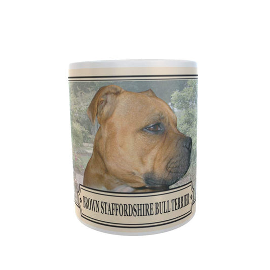 Brown Staffordshire Bull Terrier Dog Breed Gift Mug