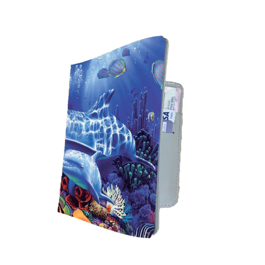Dolphins Blue Planet Sea Life Travel Passport Holder Case Gift Present