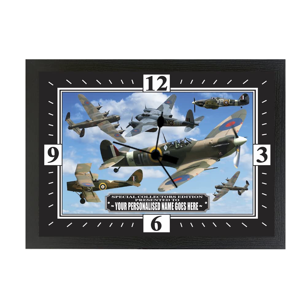 Spitfire, Lancaster and War Planes Personalised Gift Clock