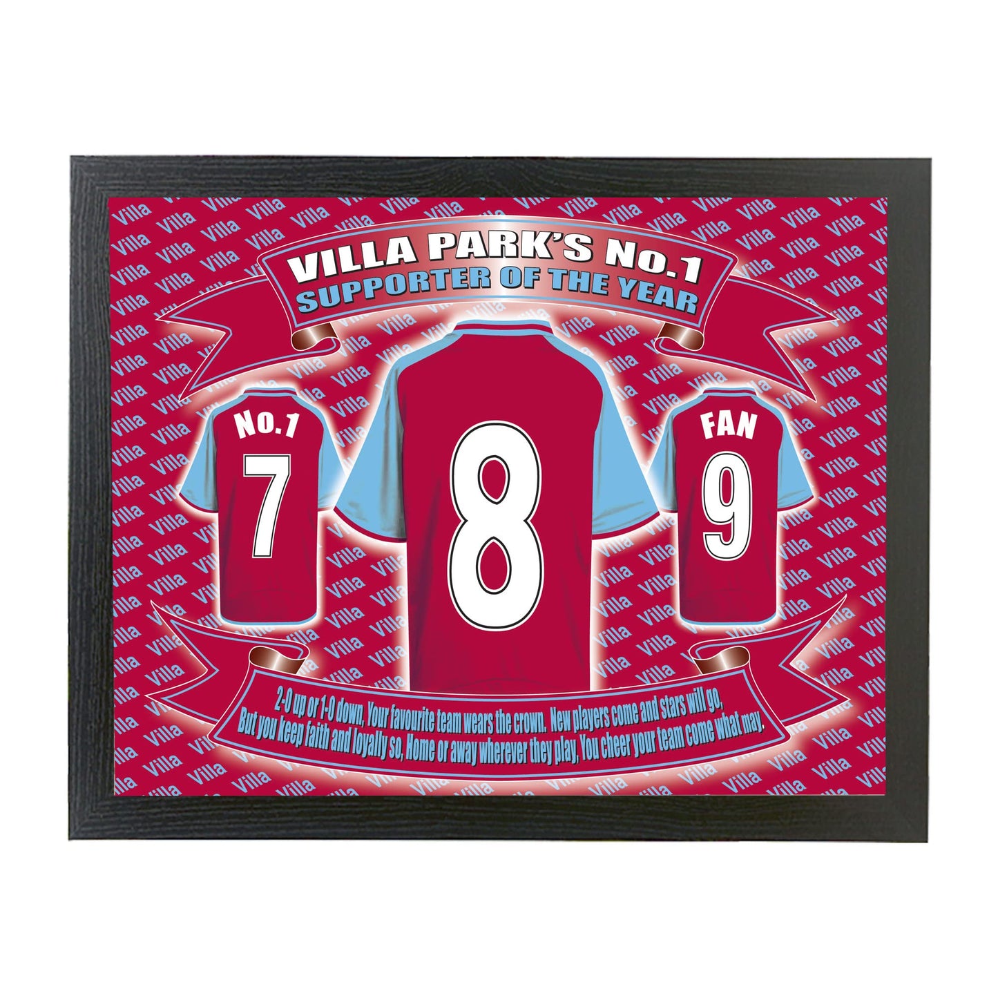 The Villa Football Shirt Lap Tray Team-Aston Gift