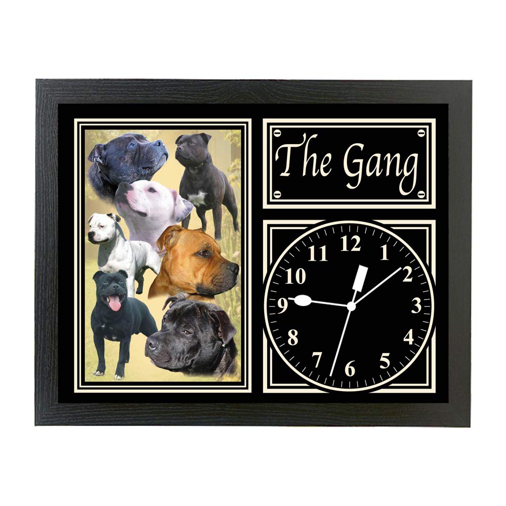 Staffordshire Bull Terrier Group, Gang, Types of Dog Breed Gift Clock