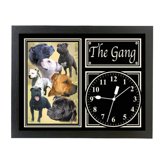 Staffordshire Bull Terrier Group, Gang, Types of Dog Breed Gift Clock