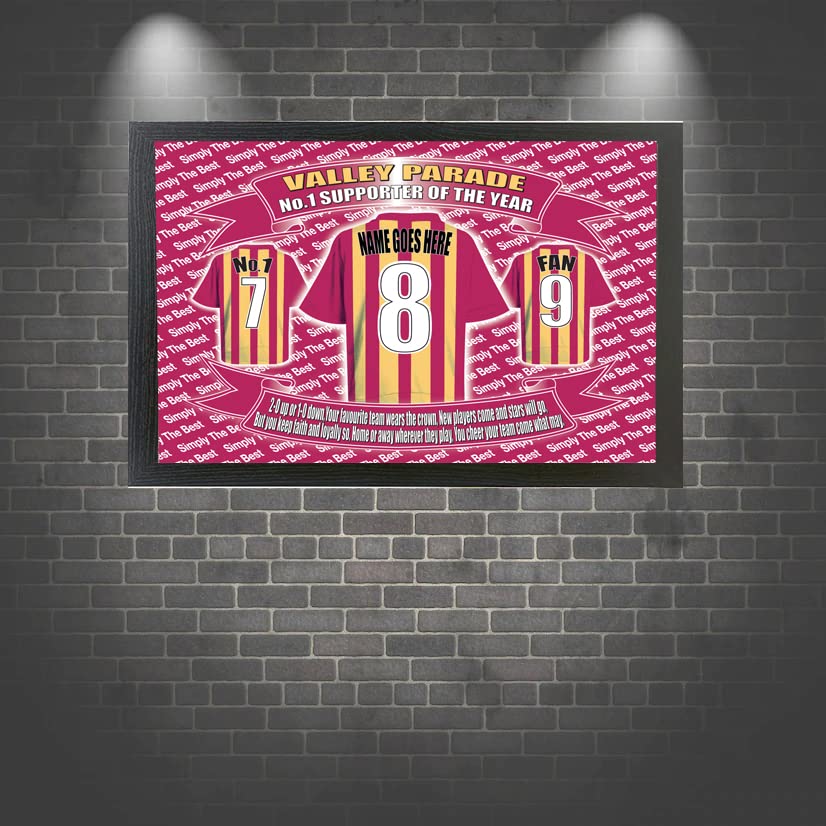 Bradford City Football Shirt Personalised Picture Gift