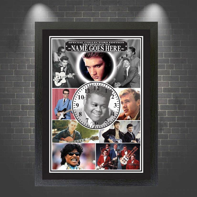 Rock n Roll Legends of the 50s & 60s Music Icon Personalised Wall Clock