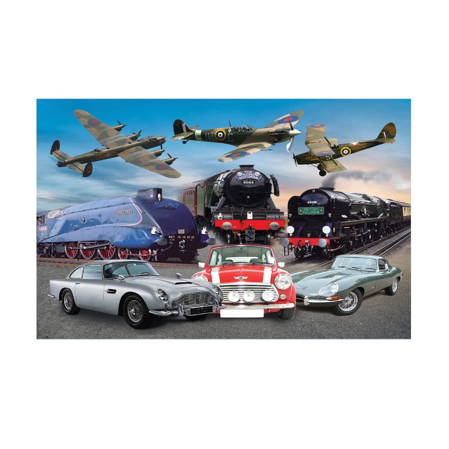 Planes Trains and Automobiles Classic Car & Transport Icons Toughened Glass Heat Resistant Worktop Saver Cutting and Chopping Board Gift