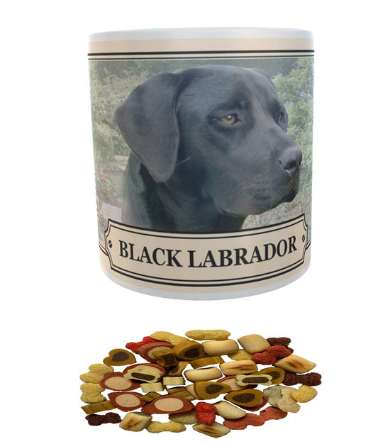 Black Labrador Dog Breed Gift Mug with Treats