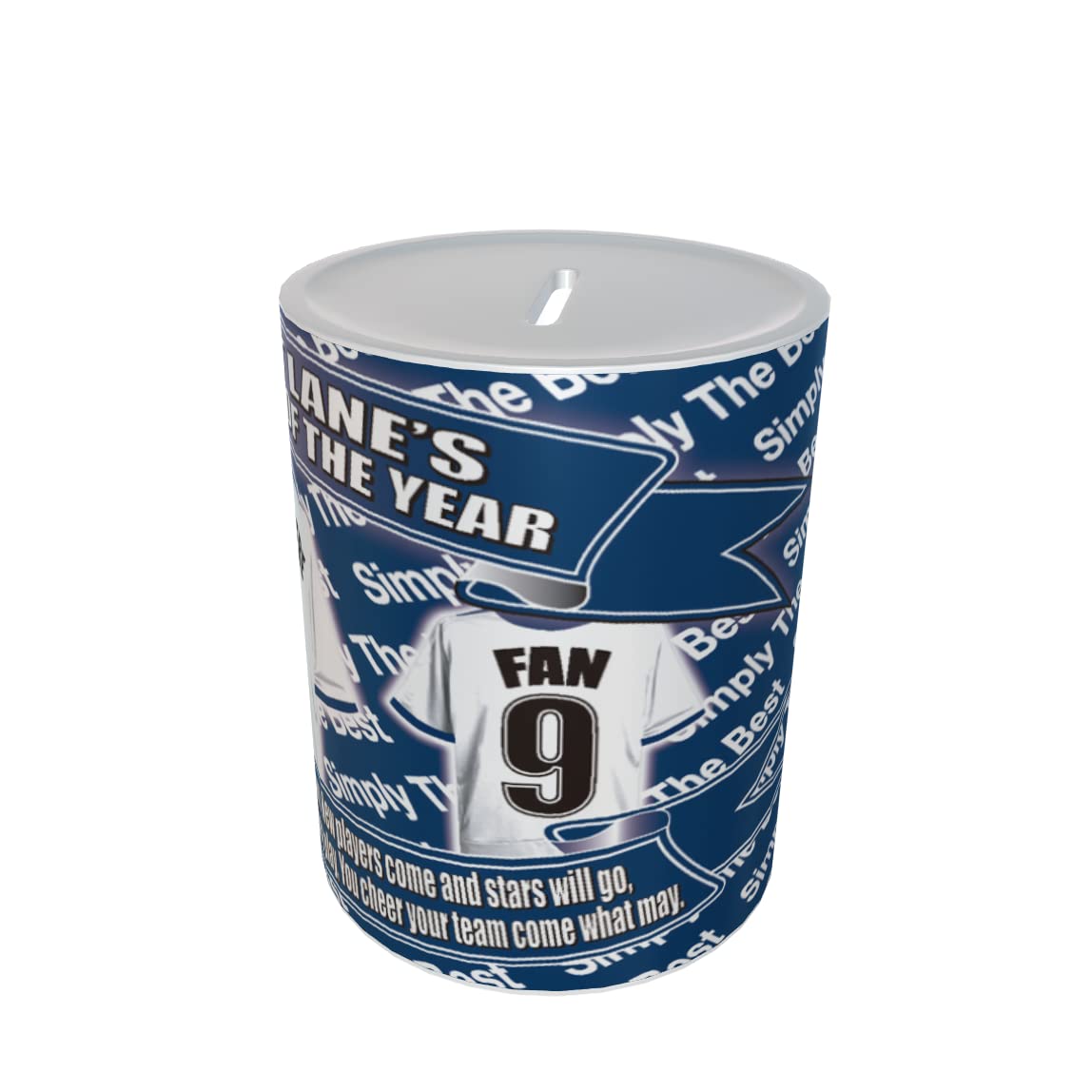 Tott Personalised Football Shirt Ceramic Money Box Gift, Multicoloured, One Size (TOTT-PERS-MONEYBOX_000)