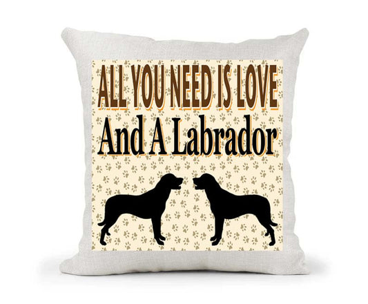 All You Need Is Love And A Labrador Naturally Country Canvas Style Cushion Cover Gift