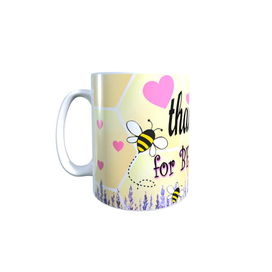 Honeycomb Yellow Pink Love Hearts Valentine's Day Any Occasion Mug Gift