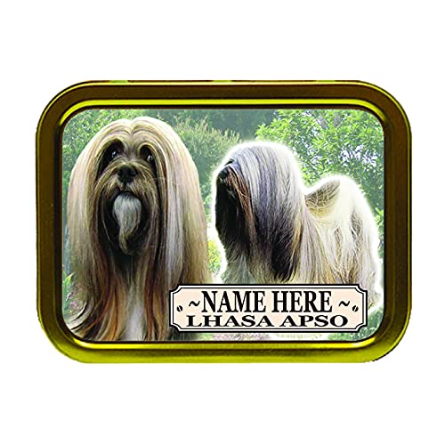 Lhasa Apso Dog Breed Personalised Tobacco Tin & Products Gift Set