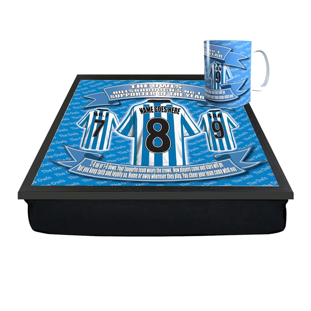 Sheff Wed Personalised Football Club Shirt Lap Tray And Mug Gift Set