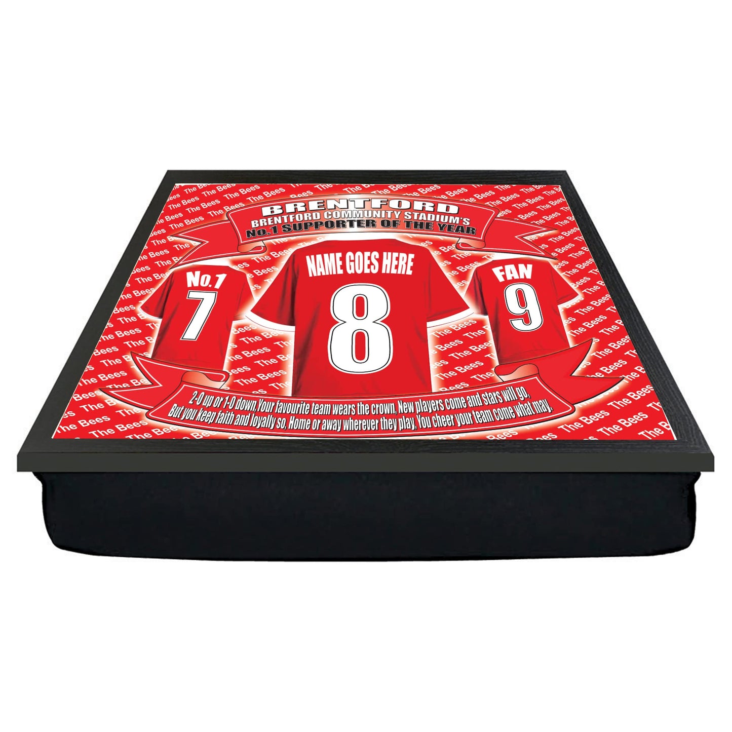 Brentford Football Shirt Personalised Lap Tray Gift