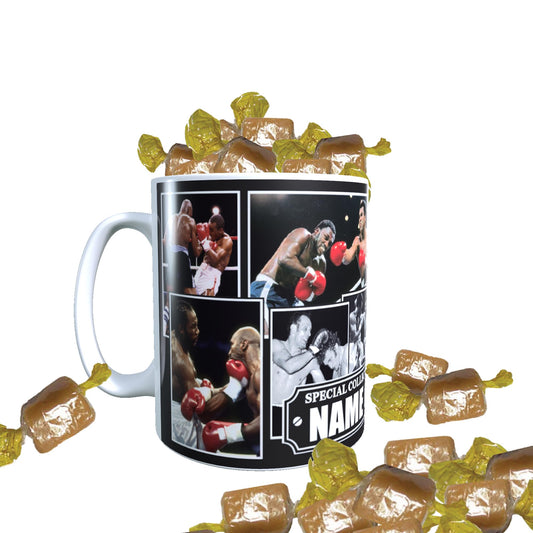 The Greatest Boxing Icon Legends Personalised Ceramic Mug with Choice of Sweets Gift