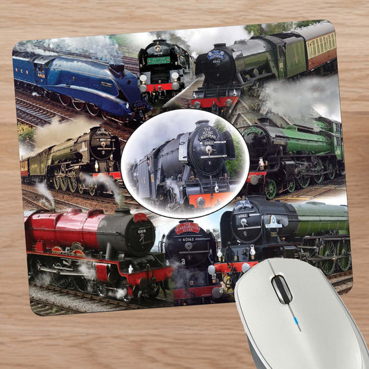 Classic iconic Steam Locomotive Trains Mouse Mat Gift